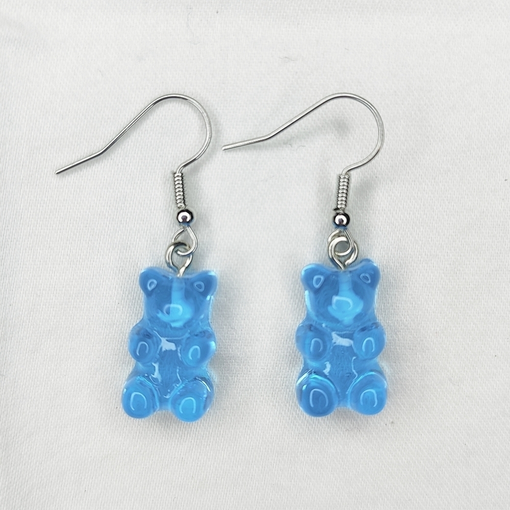 ✨3/$15✨ Women's/Kids Light Blue Gummy Bear Dangle Earrings